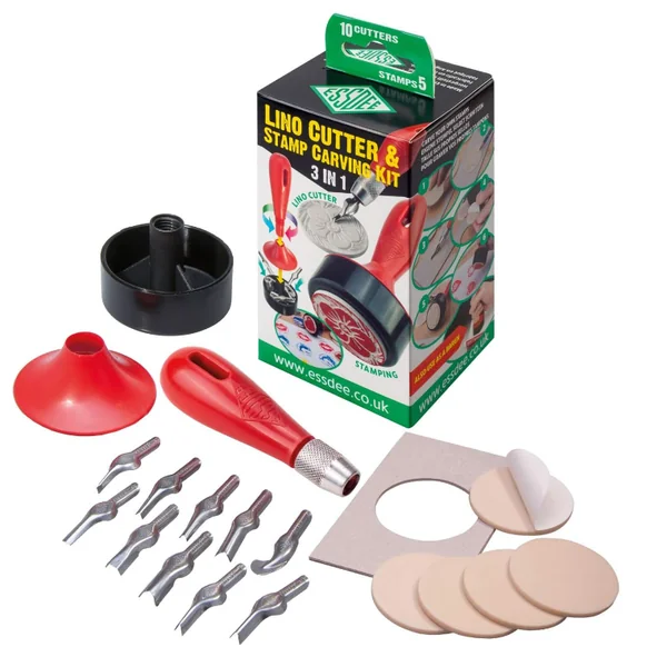 Kit de linogravure et de gravure de tampons 3 en 1 (10 gouges)