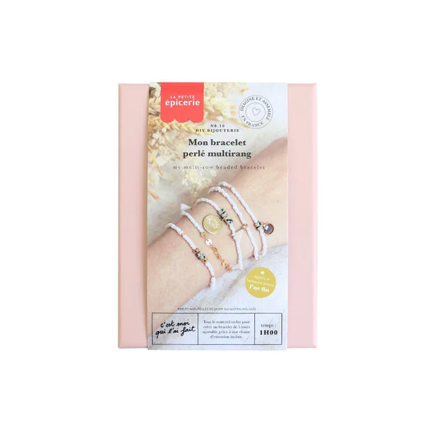 Kit DIY Bijouterie - Mon bracelet perlé multirang - Blanc