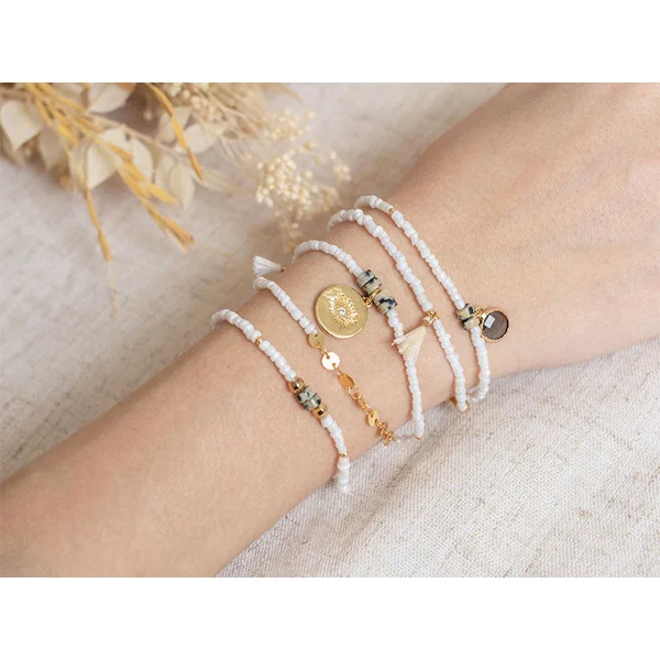 Kit DIY Bijouterie - Mon bracelet perlé multirang - Blanc