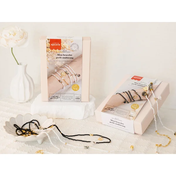Kit DIY Bijouterie - Mon bracelet perlé multirang - Blanc
