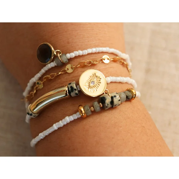 Kit DIY Bijouterie - Mon bracelet perlé multirang - Blanc