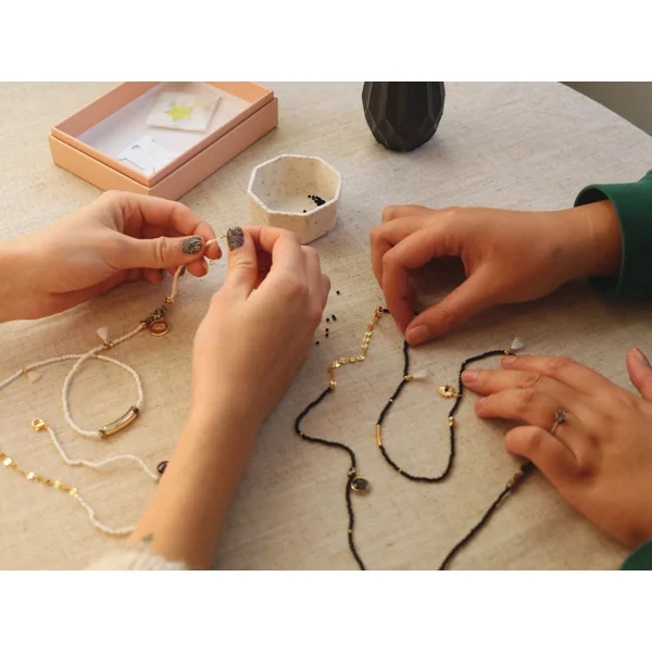 Kit DIY Bijouterie - Mon bracelet perlé multirang - Blanc