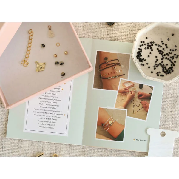 Kit DIY Bijouterie - Mon bracelet perlé multirang - Blanc