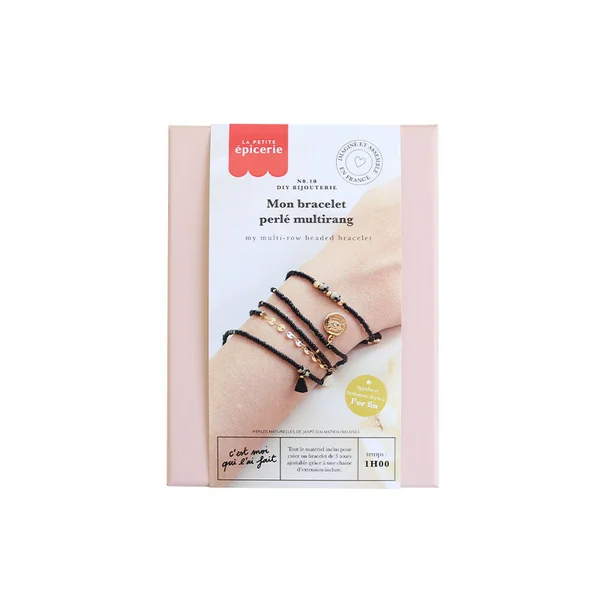Kit DIY Bijouterie - Mon bracelet perlé multirang - Noir