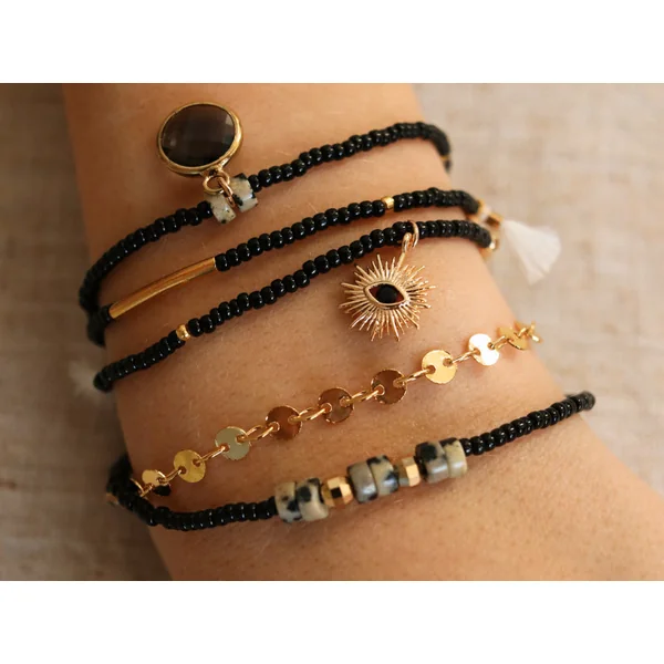 Kit DIY Bijouterie - Mon bracelet perlé multirang - Noir