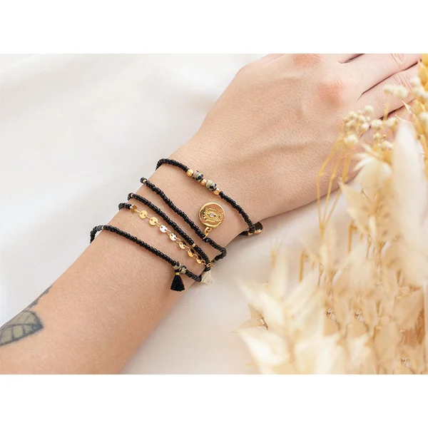 Kit DIY Bijouterie - Mon bracelet perlé multirang - Noir