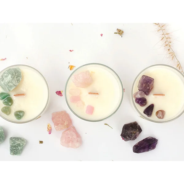 Kit DIY bougie lithothérapie - Aventurine bonheur