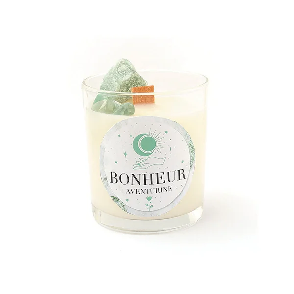 Kit DIY bougie lithothérapie - Aventurine bonheur