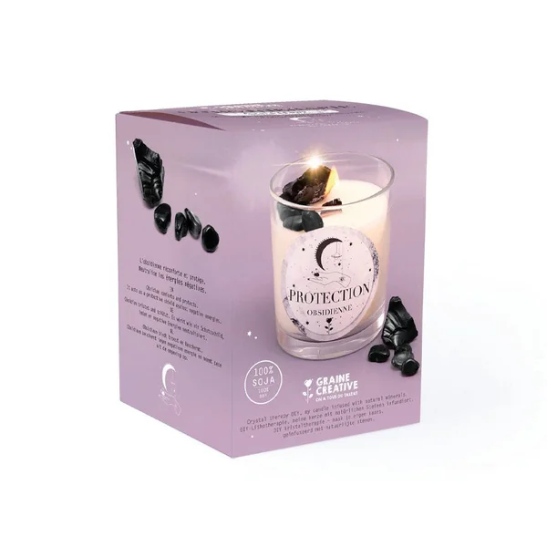 Kit DIY bougie lithothérapie - Obsidienne protection
