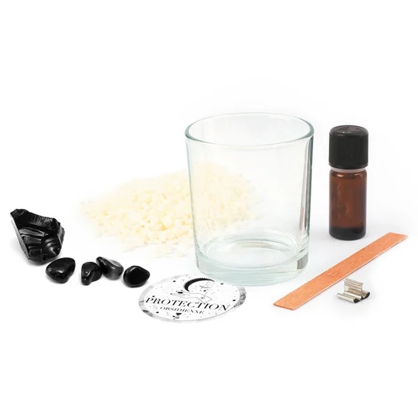 Kit DIY bougie lithothérapie - Obsidienne protection