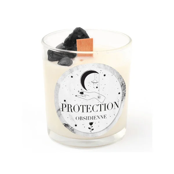 Kit DIY bougie lithothérapie - Obsidienne protection