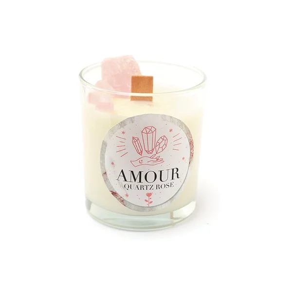 Kit DIY bougie lithothérapie - Quartz rose amour
