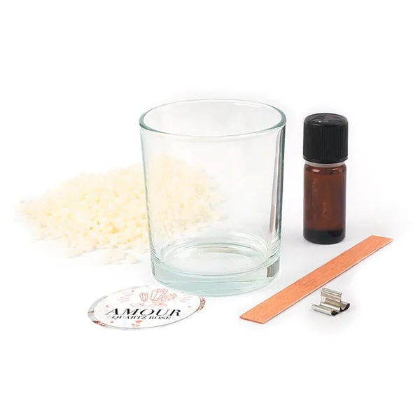 Kit DIY bougie lithothérapie - Quartz rose amour