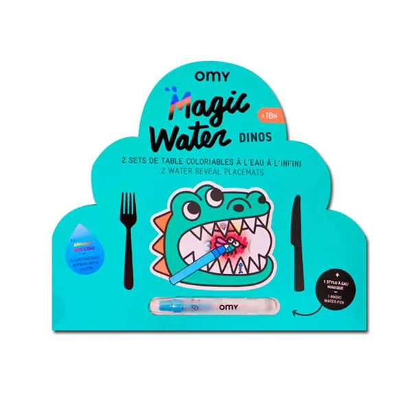 Kit Magic Water Dinos set de table - 18 mois - OMY
