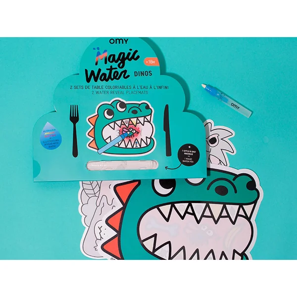 Kit Magic Water Dinos set de table - 18 mois - OMY