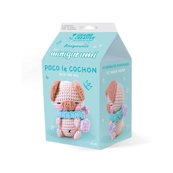 Kit Minigurumi - Cochon 10 cm - Graine Créative