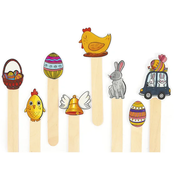 Kit plastique dingue 8 décorations de pâques pour enfants