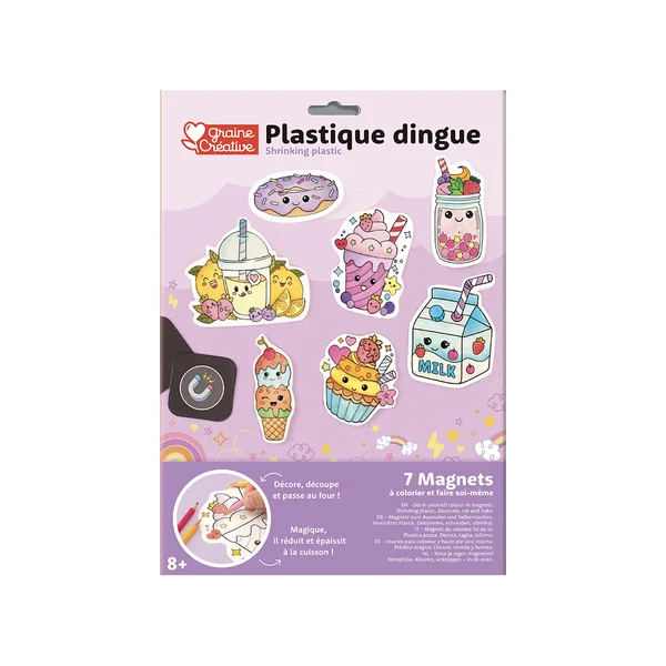 Kit plastique fou aimants kawaii à colorier pour enfants