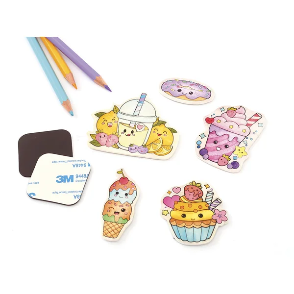 Kit plastique fou aimants kawaii à colorier pour enfants