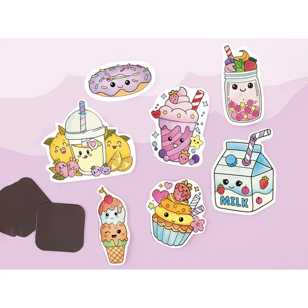 Kit plastique fou aimants kawaii à colorier pour enfants