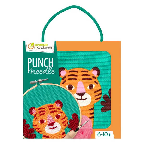Kit punch needle Avenue Mandarine « Tigre »