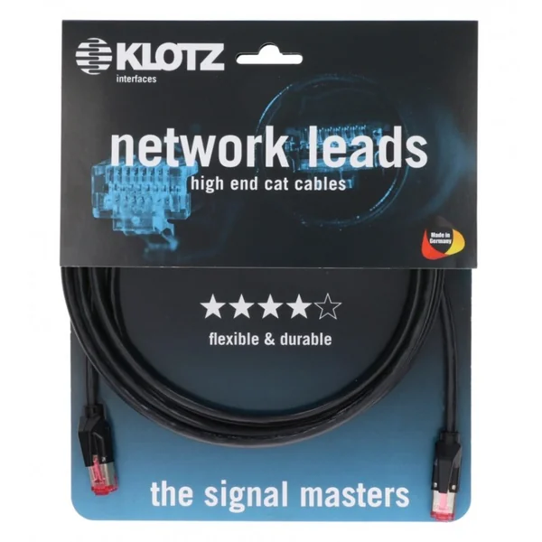 KLOTZ CAT5e Câble Data Professionnel Flexible Blindé RJ45 - RJ45
