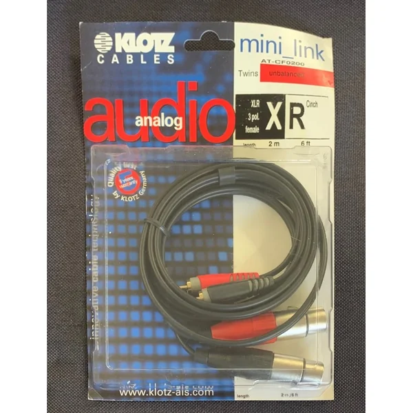 KLOTZ MINI LINK Câble Audio Analogique Stéréo XLR F / RCA Longueur 2 Mètres