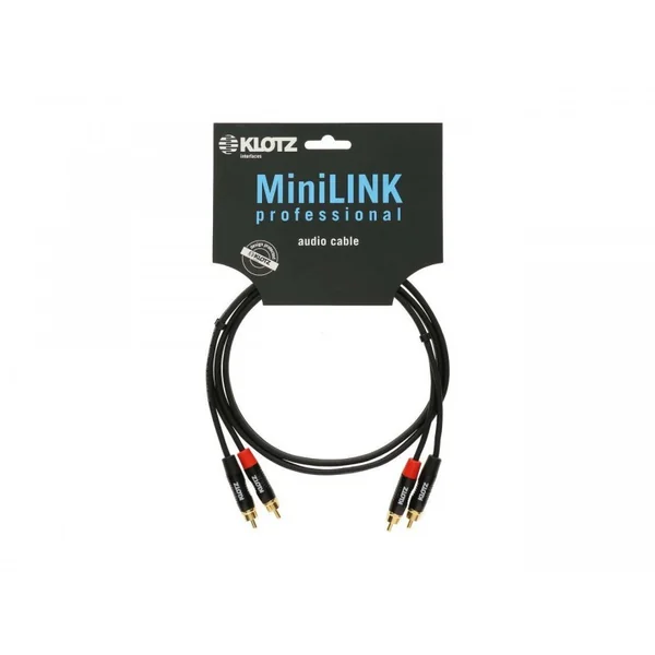 KLOTZ MiniLink Pro Twin Câble Stéréo avec Fiches RCA en métal, contacts dorés