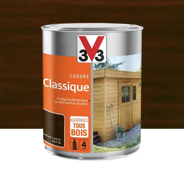 Lasure Classique 4 ans Adhérence Tous bois V33 Chêne foncé