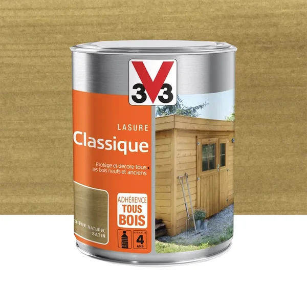 Lasure Classique 4 ans Adhérence Tous bois V33 Chêne naturel