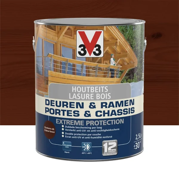 Lasure Extreme Protection V33 Portes & Châssis Chêne foncé