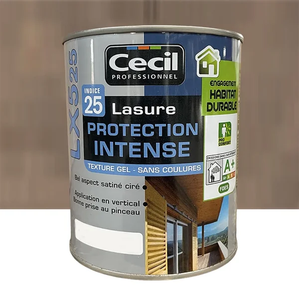 Lasure LX525 Protection Intense CECIL Bois grisé