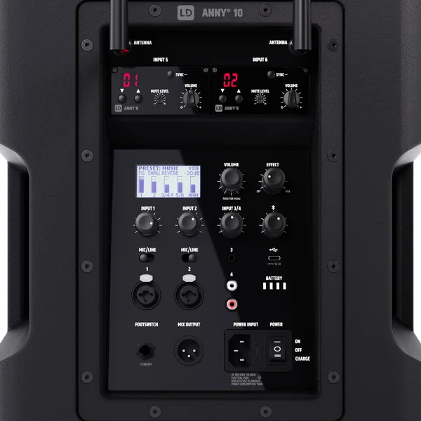 LD Systems ANNY® 10 BPH 2 B5 - Système PA Bluetooth® portable 10" sur batterie avec mixer et 2x micros serre-tête (incl. bodypacks)