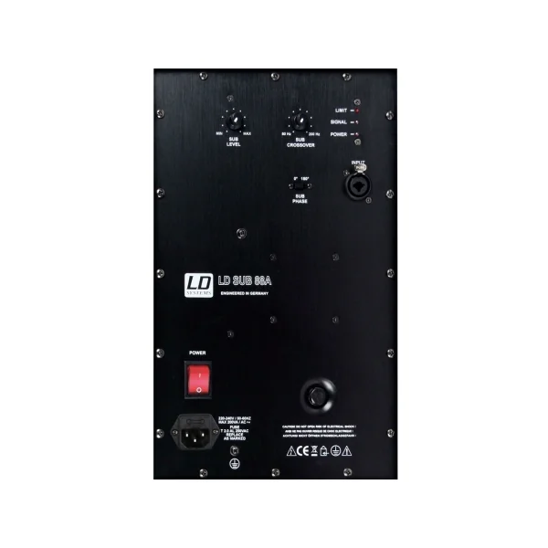 LD Systems Série INSTALLATION - Caisson de Basses d'Installation amplifié 2 x 8