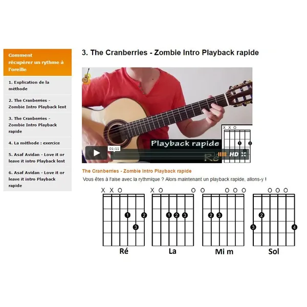 Le Cursus Principal pour débutants en guitare