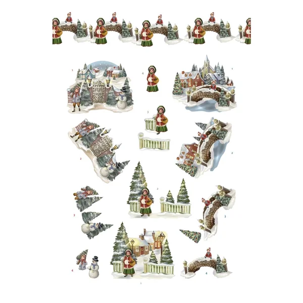 Livret de motifs3D pré-estampés « Christmas Village »