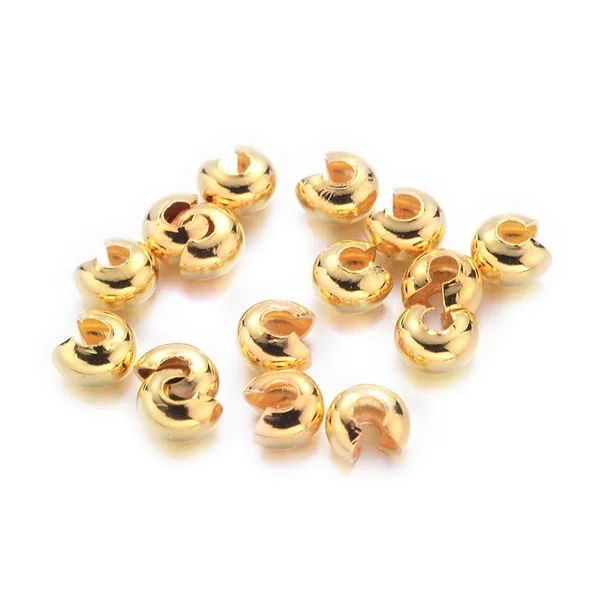 Lot de 100 perles cache noeuds - Doré