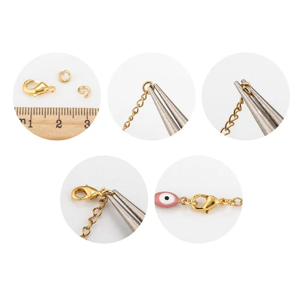Lot de 10 fermoirs mousquetons - Doré à l'or fin 24K - éco pack - 13 x 8 mm