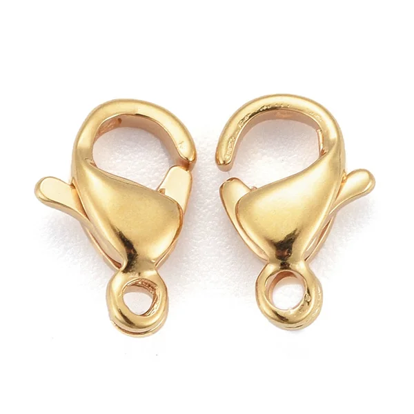 Lot de 10 fermoirs mousquetons - Doré à l'or fin 24K - éco pack - 9 x 6 mm