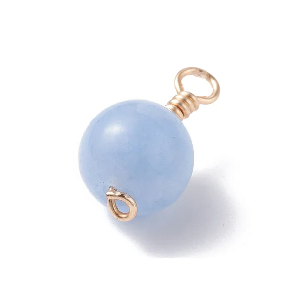 Lot de 10 pendentifs ronds en jade teintée
