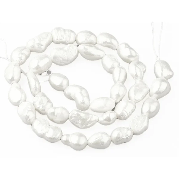 Lot de 10 perles de culture - forme irrégulière - 8 à 14 mm