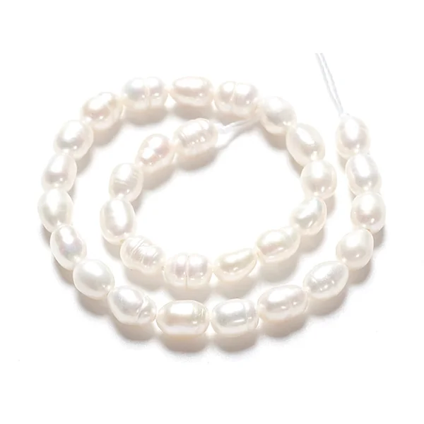 Lot de 20 perles de culture - forme grain de riz - 4 à 6 mm