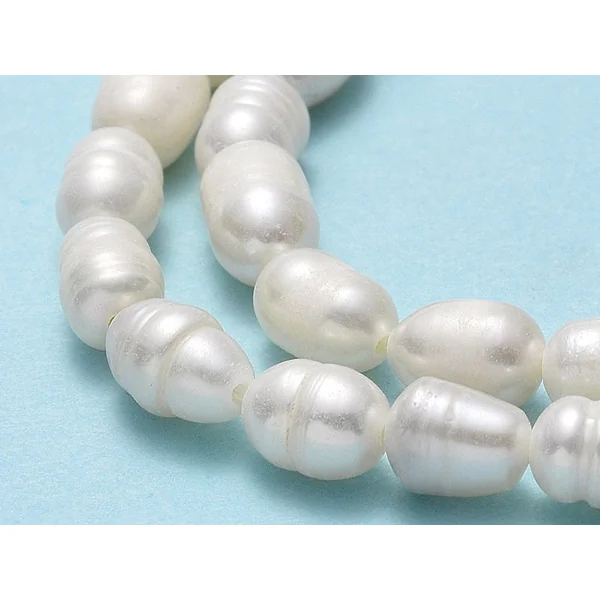 Lot de 20 perles de culture - forme grain de riz - 5 à 7 mm