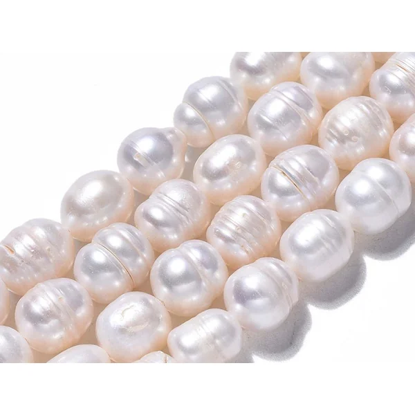 Lot de 20 perles de culture - forme grain de riz - 8 à 10 mm