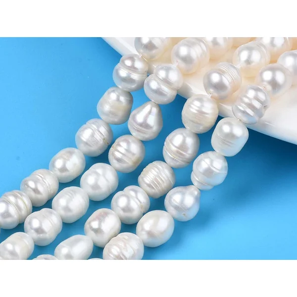 Lot de 20 perles de culture - forme grain de riz - 8 à 10 mm