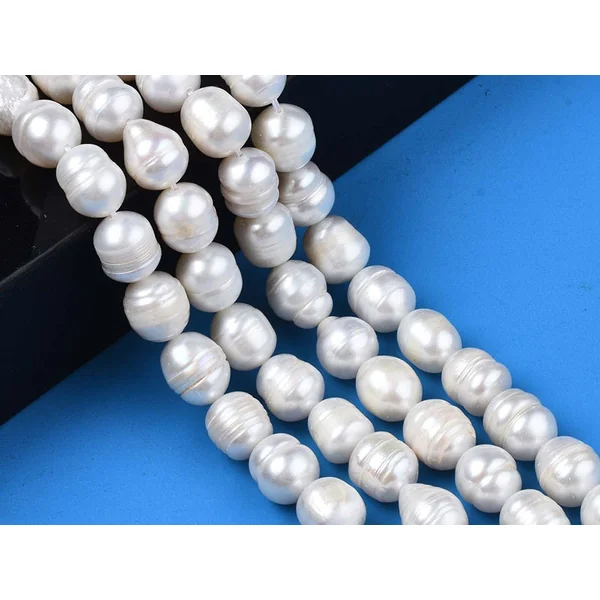 Lot de 20 perles de culture - forme grain de riz - 8 à 10 mm