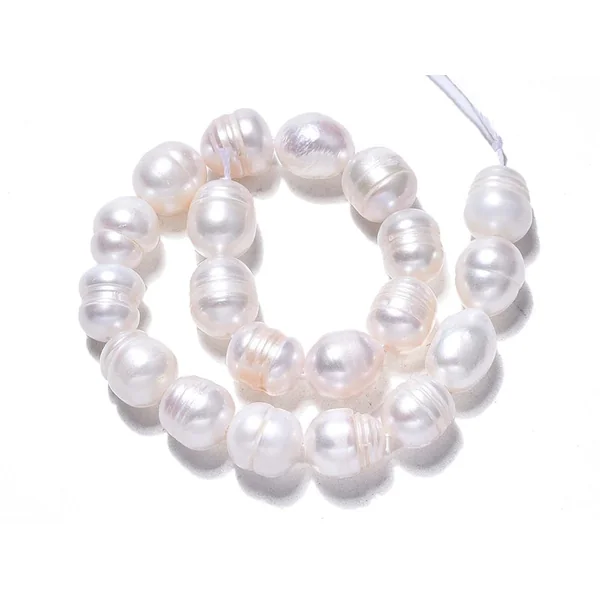Lot de 20 perles de culture - forme grain de riz - 8 à 10 mm