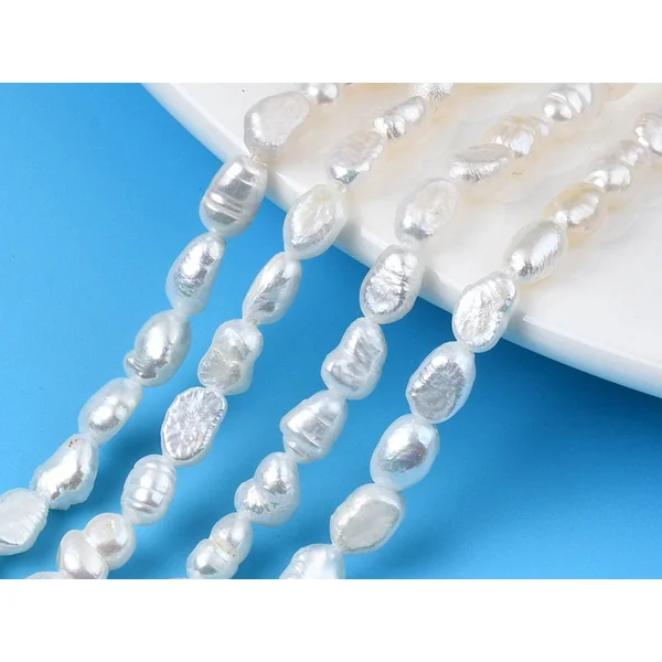 Lot de 20 perles de culture - forme graine - 4 à 8 mm