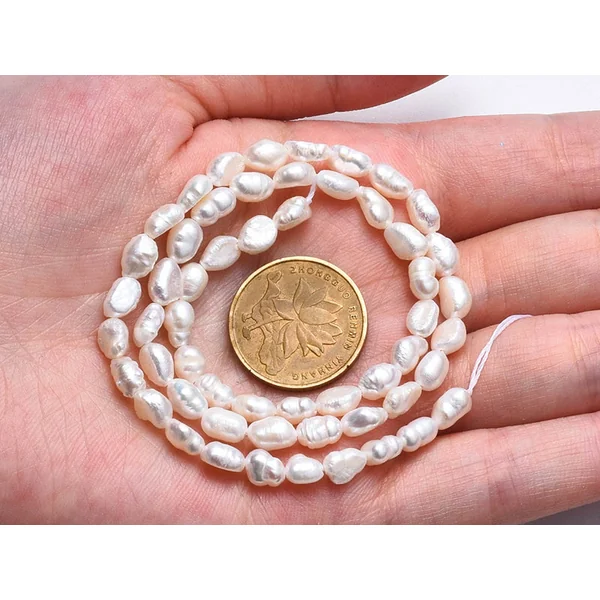 Lot de 20 perles de culture - forme graine - 4 à 8 mm