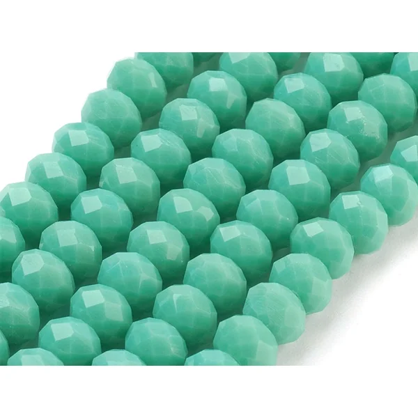 Lot de 20 perles en verre à facettes - Aigue-marine